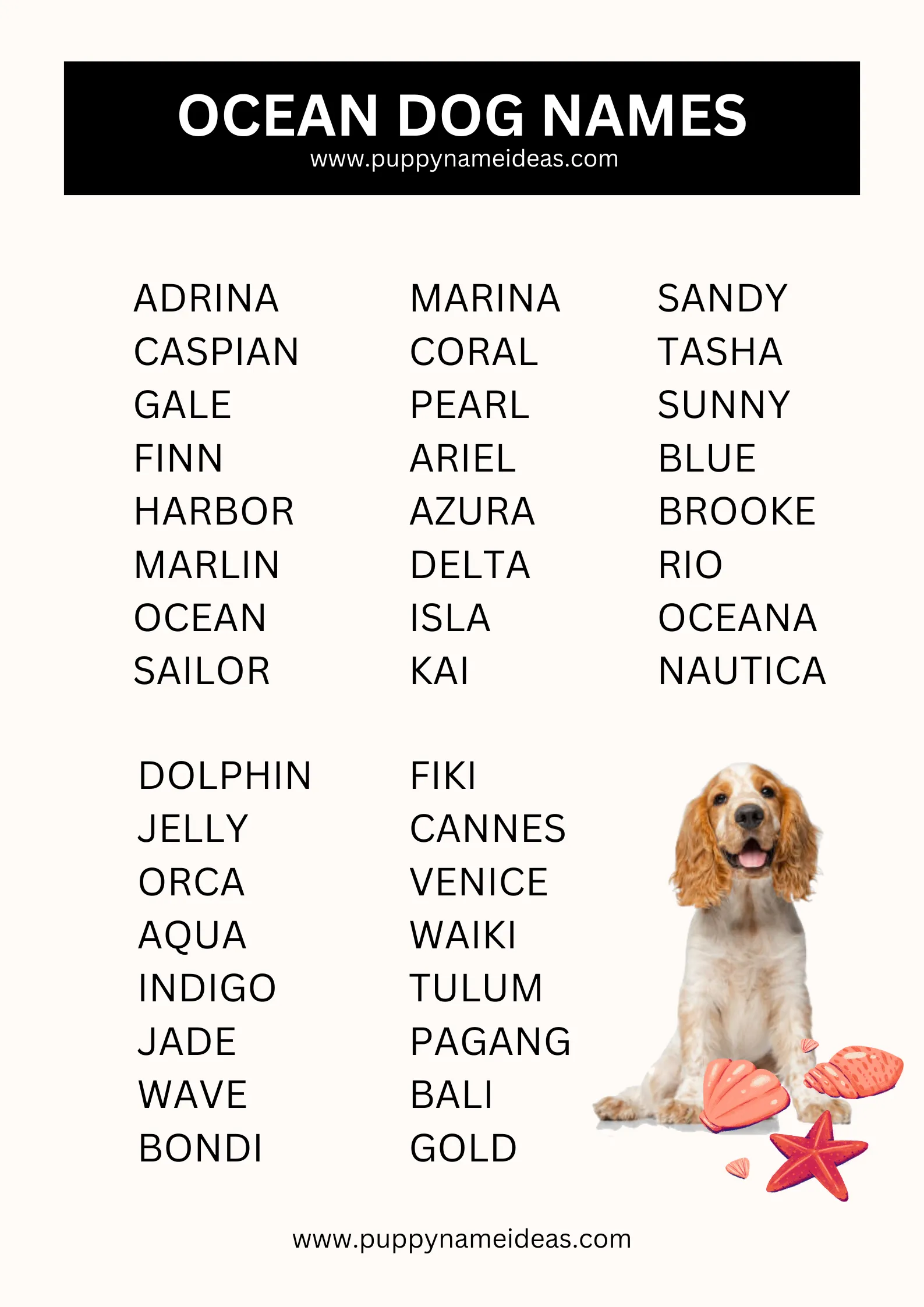 dog names related to the ocean