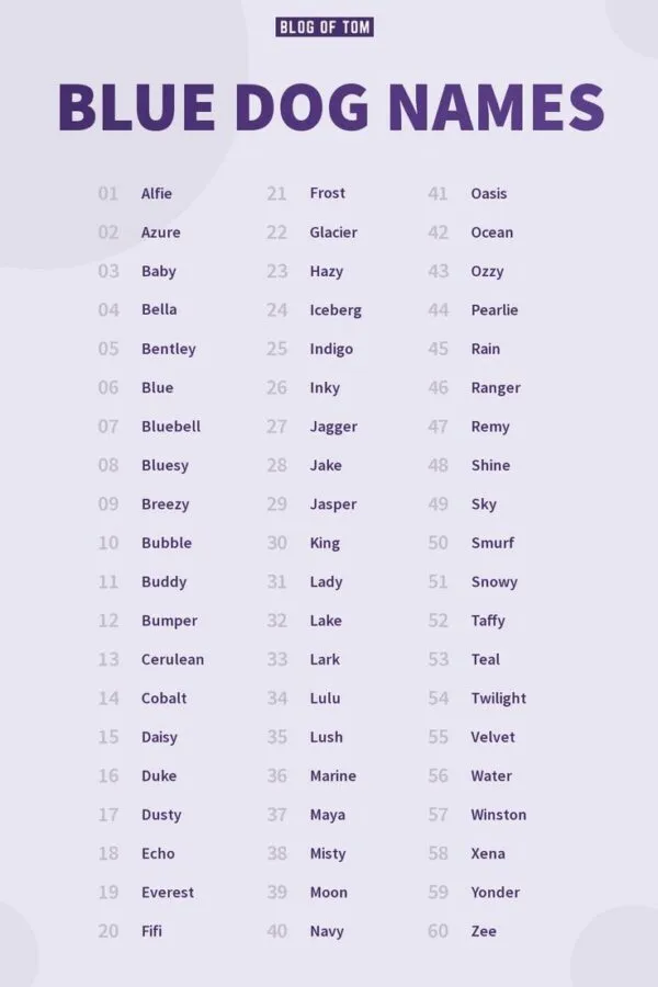 dog names that go with blue