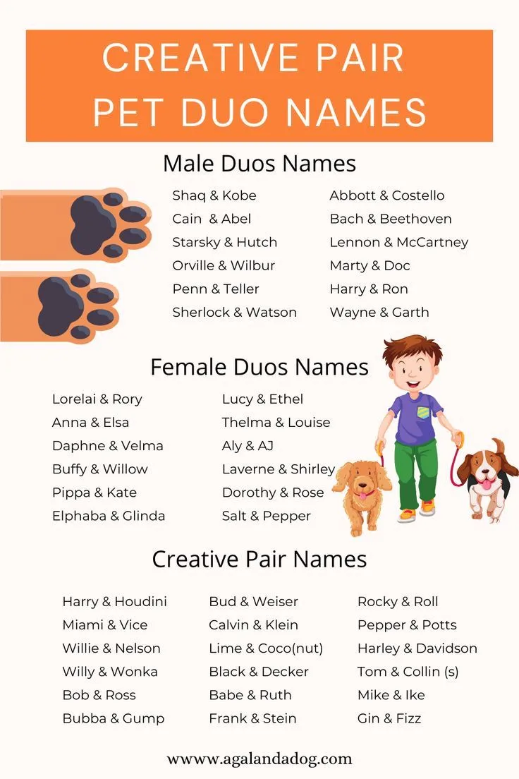twin dog names boy and girl