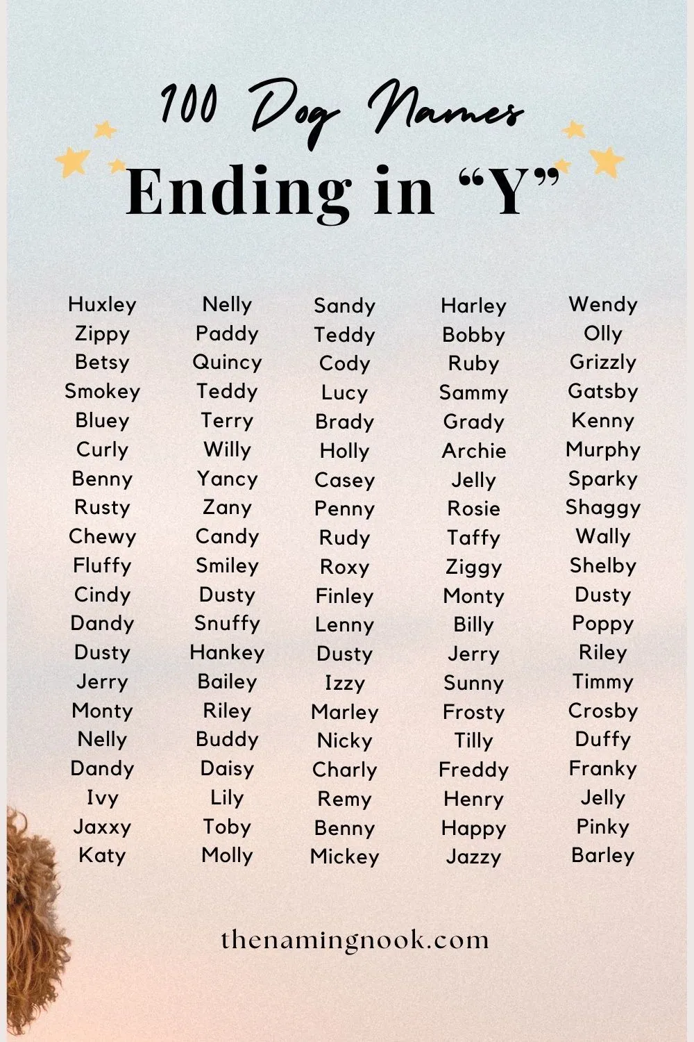 two syllable dog names ending in y