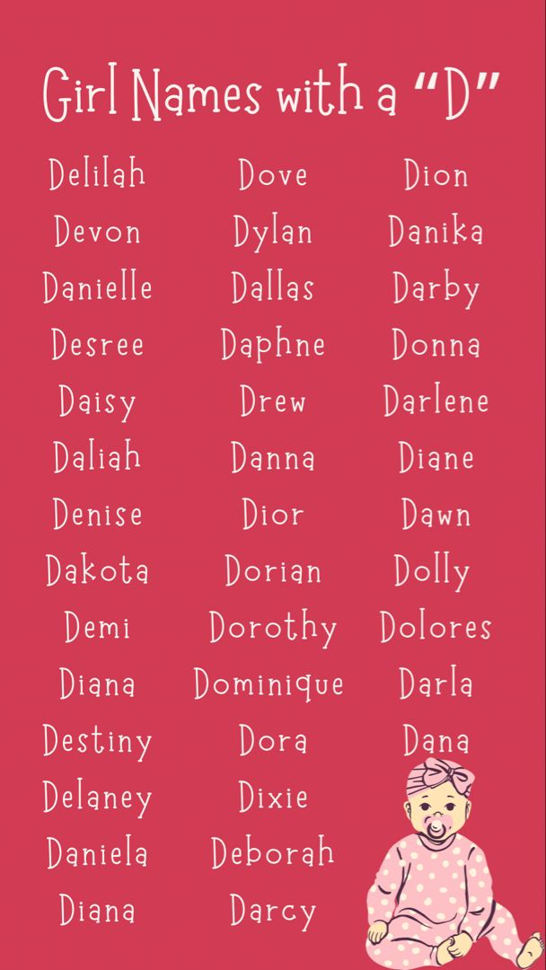 Baby Girl Names That Start With A D