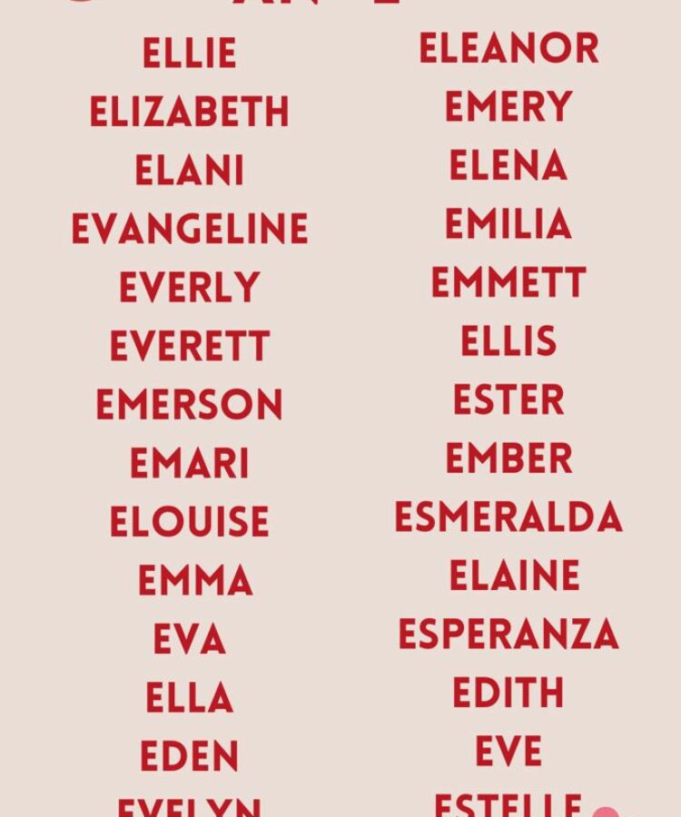 Unique Names That Start With E Girl