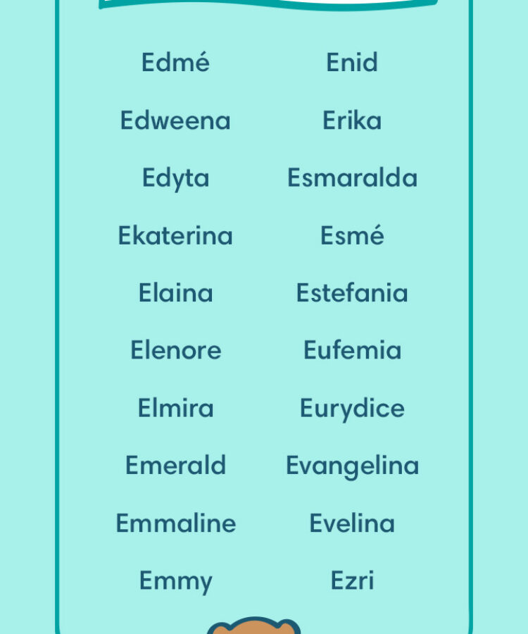 Baby Girl Names That Start With An E