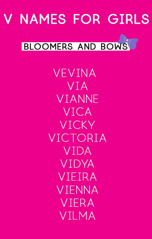 Girls Names That Start With A V