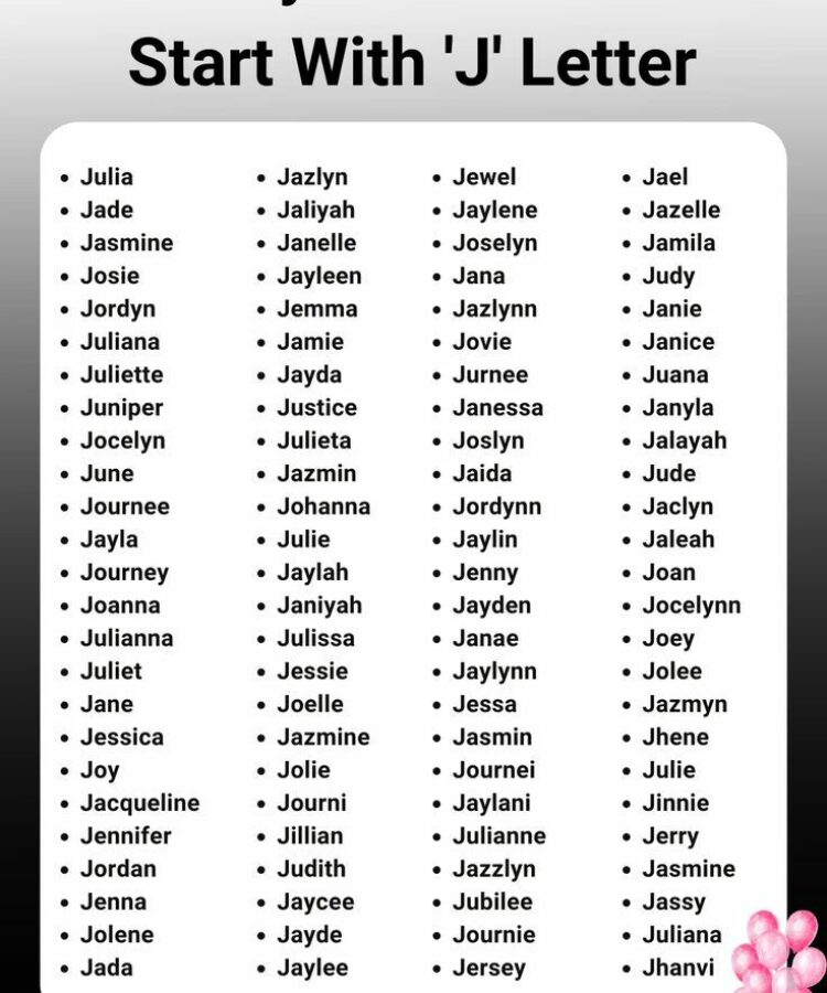 Old Fashioned Girl Names That Start With J