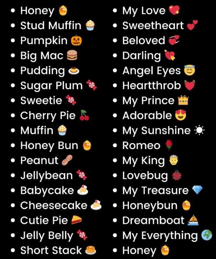 Classic Pet Names for Boyfriend
