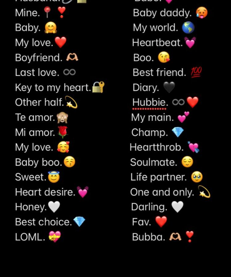 Old Pet Names for Boyfriend