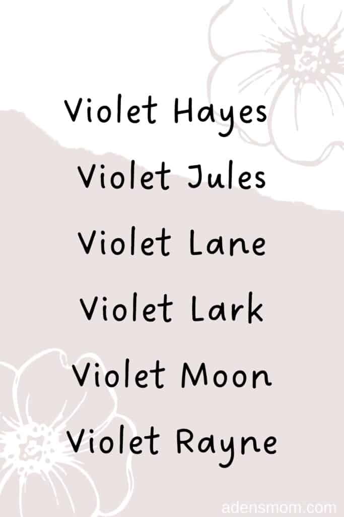 one-syllable-middle-name-for-violet